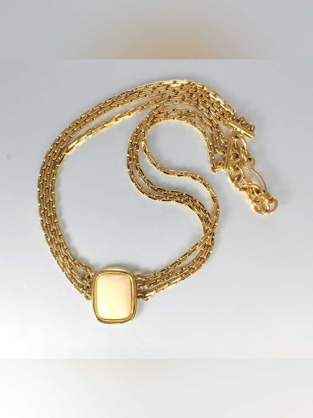 Monet Gold-Tone Multi-Strand Necklace with Cream Cabochon